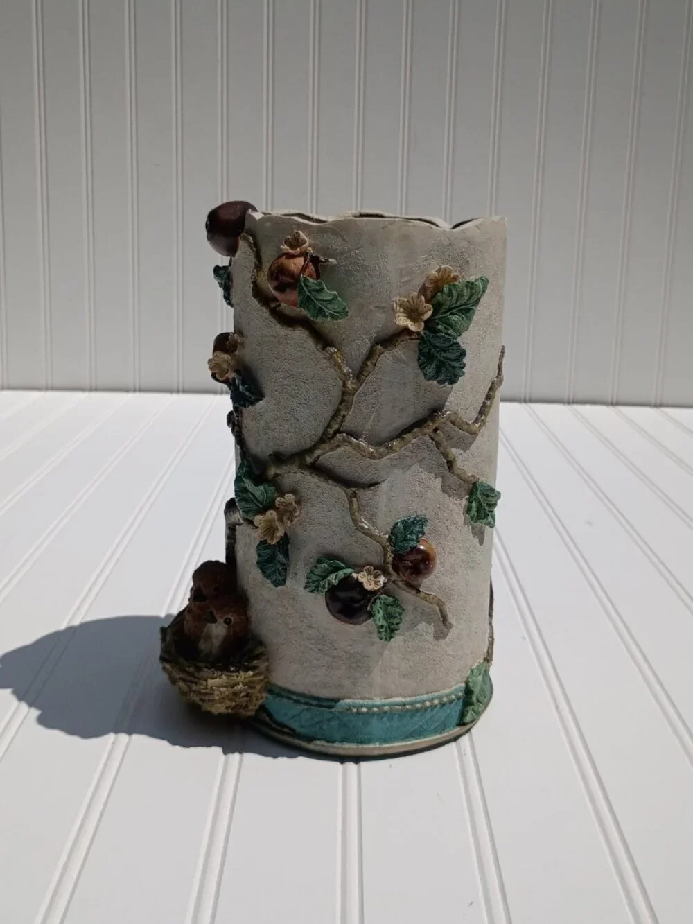 Heavy Ceramic Bird Nest Vase 9